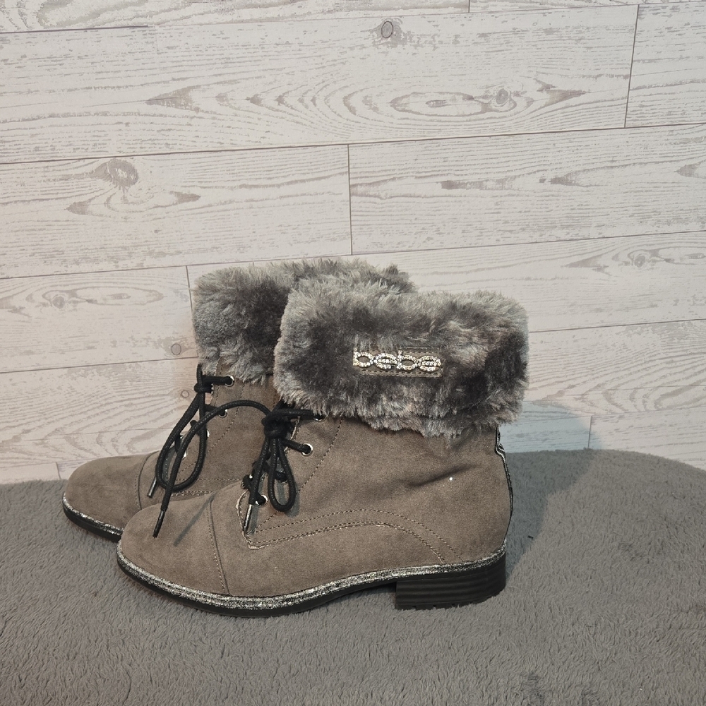 Kids Bebe Fur-Trimmed Winter Boots Sz 2